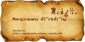 Margineanu Örkény névjegykártya